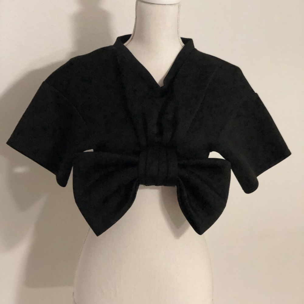 “boohoo” crop top With Large Bow In Front.
